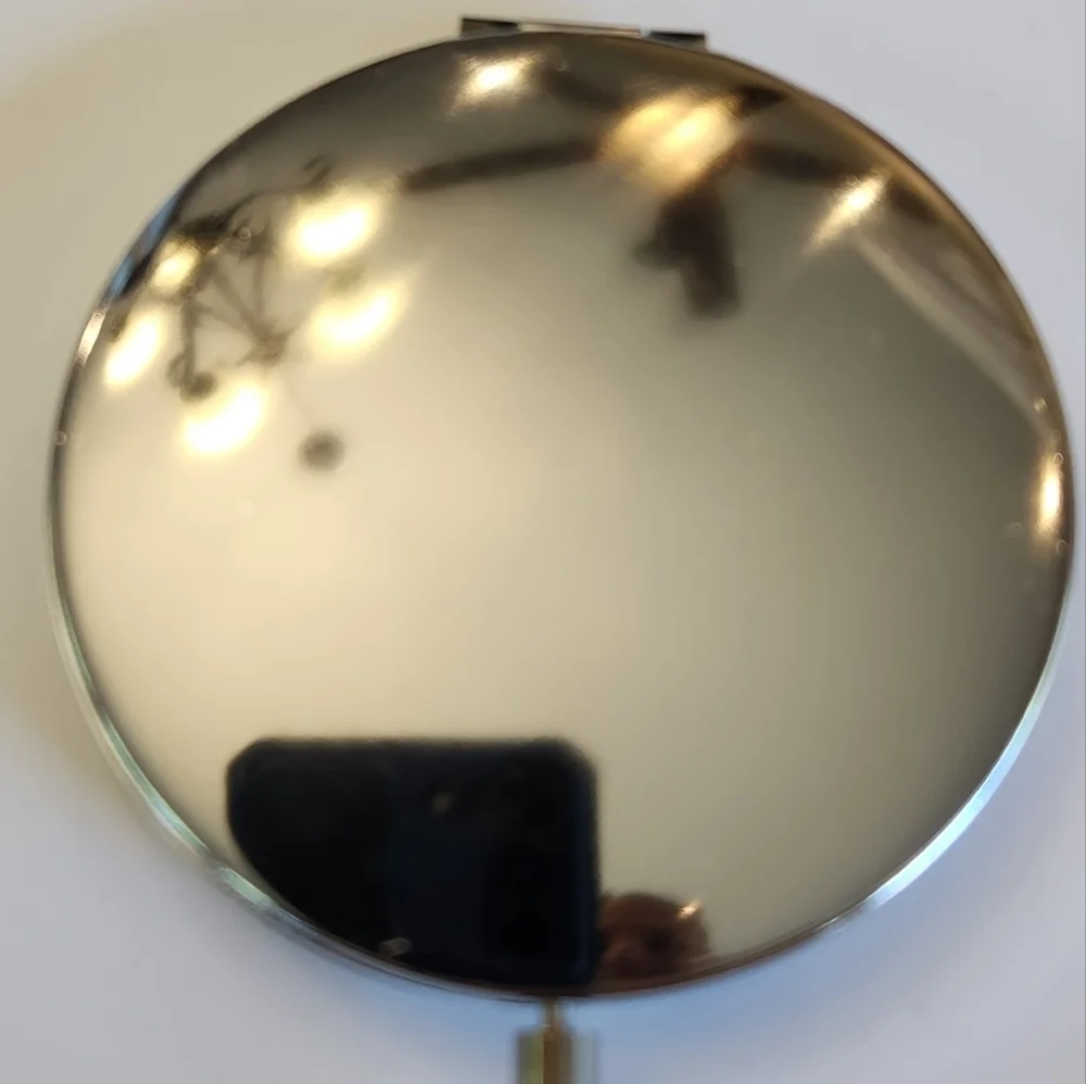 Set of 6 bejeweled metal case snap clasp compact mirrors with protective plastic